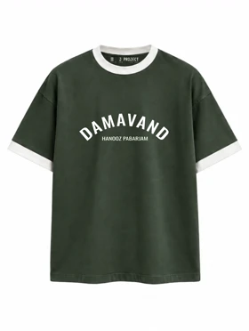 تیشرت رگولار J PROJECT طرح DAMAVAND سبز