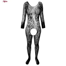 سرهمی فانتزی مدل فیشنت فاق باز کد 4855-S92 رنگ مشکی