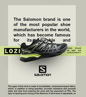 کفش کتانی مردانه و زنانه مشکی سبز سالومون Salomon X ULTRA