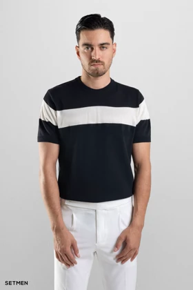 تیشرت مردانه یقه گرد بافت اولد مانی