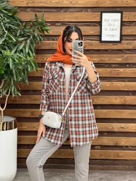 مانتو چهارخونه دو جیب پاکتی