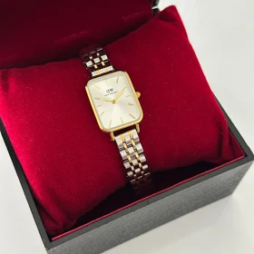 ساعت زنانه دنیل ولینگتون مستطیل دو رنگ خطی کد 821