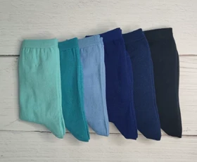 جوراب زنانه ساق‌دار ساده تم آبی