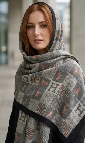 شال بافت طرح هرمس - گرمای لوکس در روزهای سرد