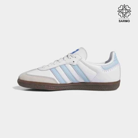 کفش کتانی زنانه سامبا سفید آبی samba adidas