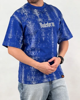 تیشرت مردانه اسپرت مدل لش استورم راه راه رنگ آبی کد 999106