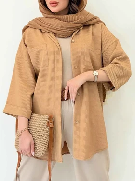 مانتو شومیزی دو جیب پشت دکمه