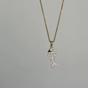 گردنبند زنانه ماهی نگینی کد 889