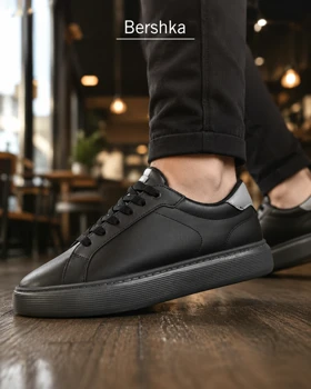 کتانی برشکا مشکی طوسی مردانه و زنانه مدل 8942 کفش اسپرت و کژوال Bershka