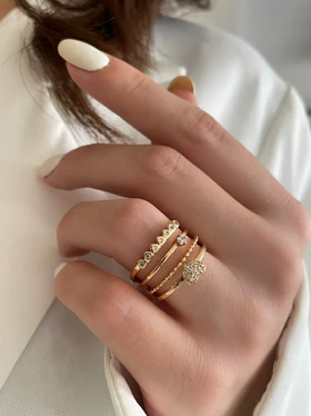 انگشتر چند لاین قلبی ژوپینگ