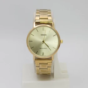 ساعت مچی مردانه کاسیو Casio MTP-1302 طراحی مینیمال با اعداد یونانی (طلایی)