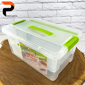 باکس مستطیل 5 لیتری با مخزن یخ دسته دار لیمون