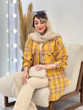 مانتو چهارخونه دو جیب شمیم