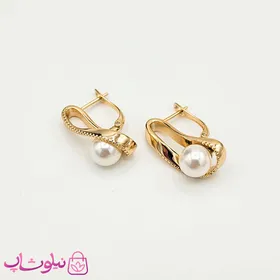 گوشواره زنانه ژوپینگ مدل طلایی مرواریدی