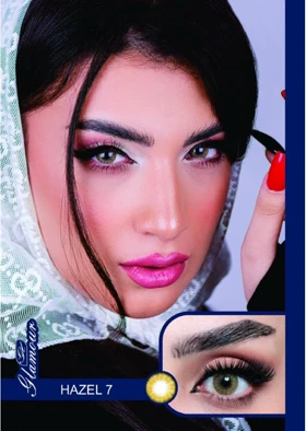 لنز رنگی فصلی گلامور Glamour (Hazel 7 (سبز یشمی عسلی))