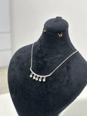 گردنبند نقره زنانه نگین ریزشی 970