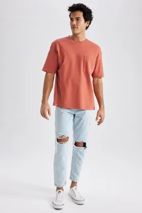تیشرت فوق سایز Fit Crew یقه 100% پنبه ممتاز T3661AZ23SP
