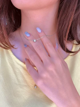 گردنبند دولاین تک نگین