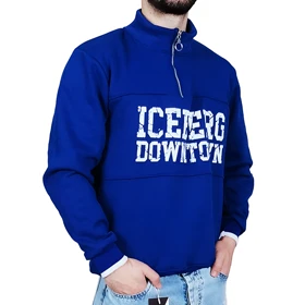 دورس مردانه یقه نیم زیپ آبی طرح ICE