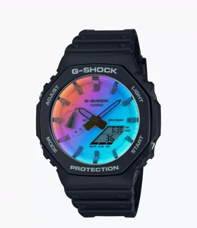 ساعت جی شاک 2100 مشکی صفحه رنگی