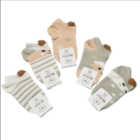 جوراب بچگانه عروسکی گوش دار 2تا 4سال نخ پنبه