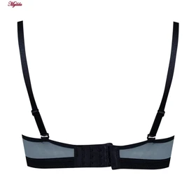 ست شورت و سوتین مدل پاپیون بدون فنر کاپ اسفنجی رنگ طوسی ماییلدا کد 5300-A881