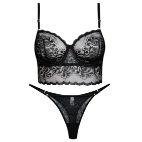 ست شورت و سوتین زنانه مدل فنردار مشکی برتا کد 5109-4088-AB