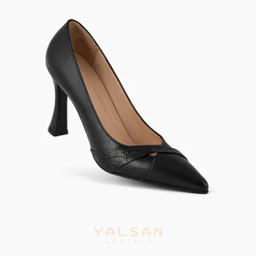 کفش پاشنه‌دار زنانه چرم یلسان مدل سیلا کد 693-GAN