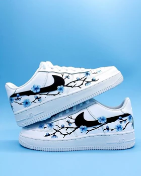 کفش اسپرت نایک ایرفورس مدل air force طرح Blue cherry blossom nike کد 143175