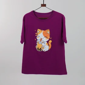 تیشرت گربه (بنفش)