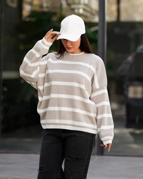 بلوز بافت راه راه درجه یک کوتاه