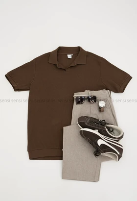 تیشرت مردانه یقه شکاری کد20000077