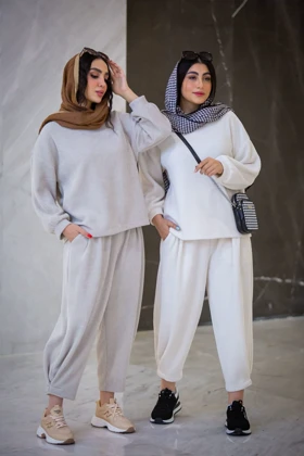 هودی شلوار بیسکوییتی پاییزه