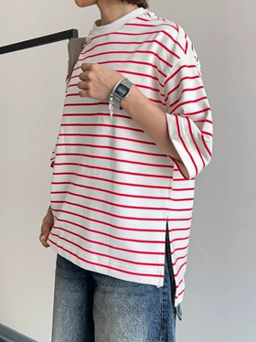تیشرت راه راه قرمز ZARA