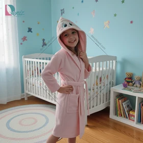حوله کودک طرح لیدی کت صورتی