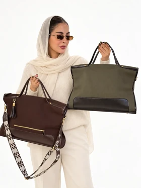 کیف کتان زنانه دستی و دوشی ترانه