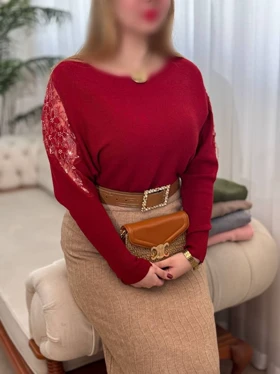 بلوز گپ گرم دار باکیفیت وارداتی مدل طنین کد 40184