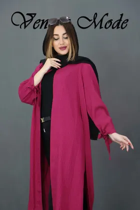 مانتو بلند آستین بنددار