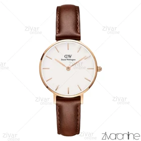 ساعت دنیل ولینگتون زنانه قاب رزگلد بند چرم قهوه ای اسمال 103000