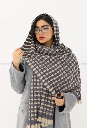 شال چهارخونه پشمی کد1005156