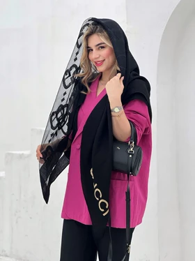 روسری نخ ابریشمی مشکی برند کد176