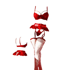 ست فانتزی فنردار جورابدار قرمز برند ژانت کد 8055