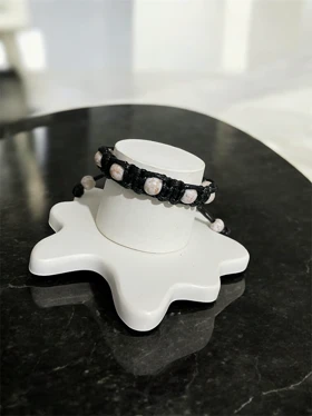 دستبند زنانه چرم طبیعی طرح سنگ کد 3335059