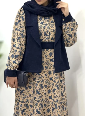 ست پیراهن مانتویی و وست آتیسا