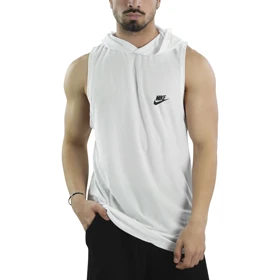 رکابی کلاهدار ورزشی مردانه نایک مدل VHD-Dri Fit-4K1003 سفید