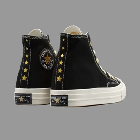 کانورس آل استار 1970 ستاره ای مشکی طلایی ساق‌دار Converse All Star 1970s Black Gold Stars Hightop