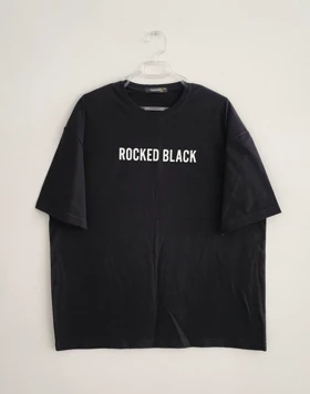 تیشرت سایز بزرگ مشکی Rocked black