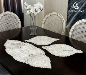 رومیزی پاشا مخمل طرح دیبا 3 تکه