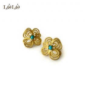 گوشواره گل ناز نقره