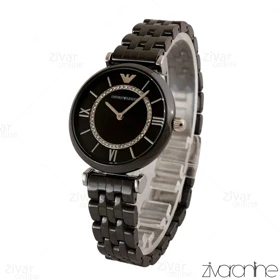 ساعت امپریو آرمانی زنانه مشکی مدل خورشید 105144